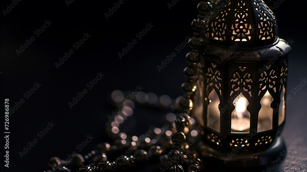 Hanging Ornamental Arabic lantern glowing invitation for Muslim holy month Ramadan Kareem Hanging Ornamental Arabic lantern glowing invitation for Muslim holy month Ramadan Kareem