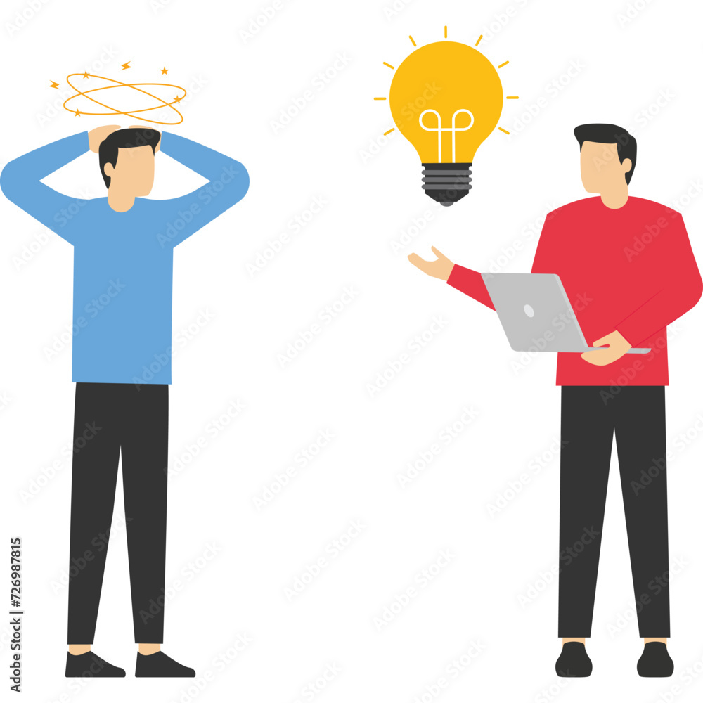 Simplified idea concept to solve difficult problems, businessmen discuss work using creativity to solve the idea of messy lines in light bulbs.
Simplified idea concept to solve difficult problems, businessmen discuss work using creativity to solve the idea of messy lines in light bulbs.