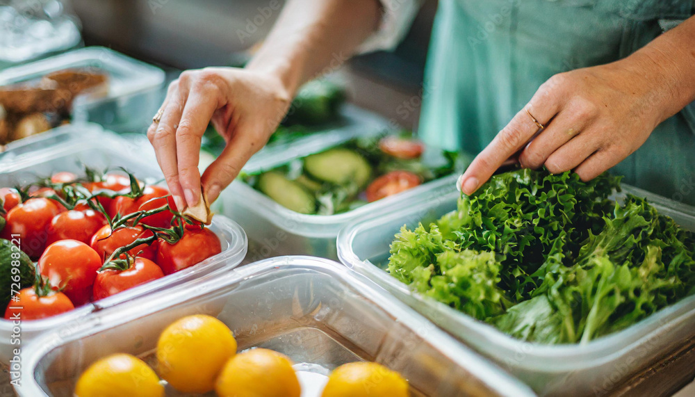 meal prepping, featuring diverse containers and ingredients, highlighting health and organization meal prepping, featuring diverse containers and ingredients, highlighting health and organization