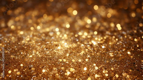  Abstract glow shiny golden glitter sparkle bubbles champagne particles stars on black background. 