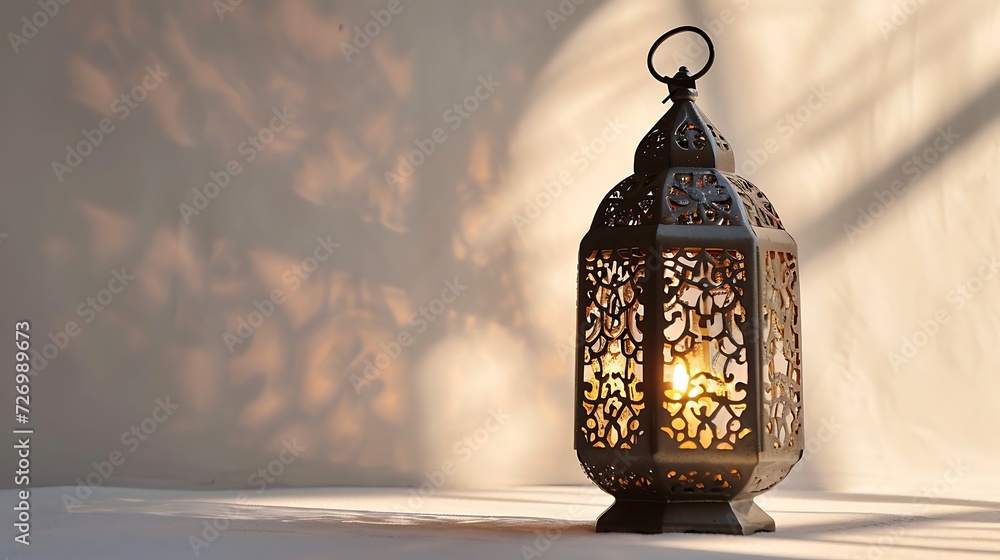 An Arabic lantern on white background