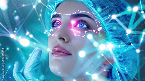 A cosmetologist seamlessly incorporates AI recommendations to craft personalized skincare routines that unlock natural radiance.