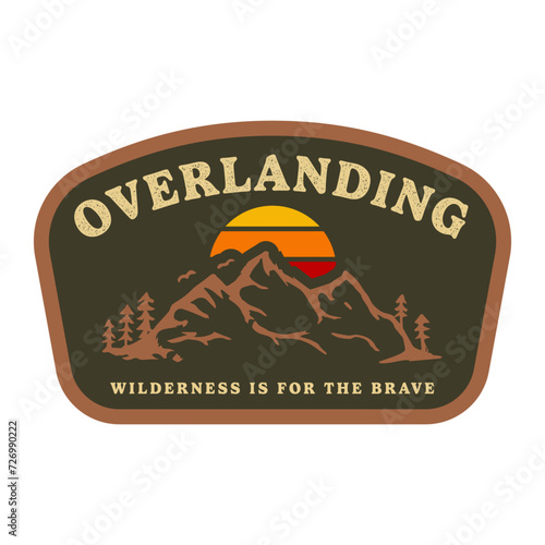 Overlanding mountain badge Vector Template