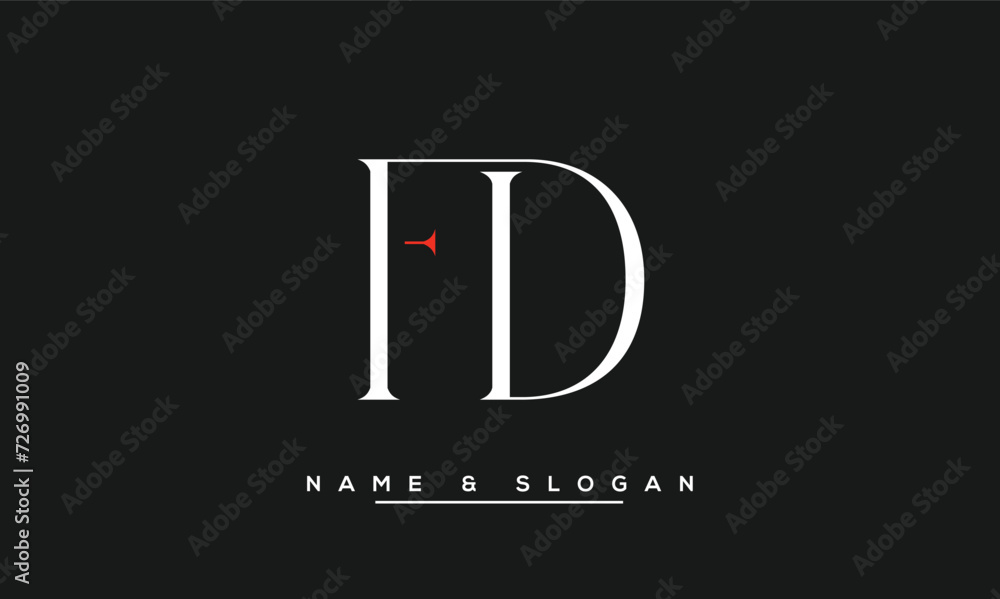FD, DF, F, D Abstract Letters Logo Monogram FD, DF, F, D Abstract Letters Logo Monogram