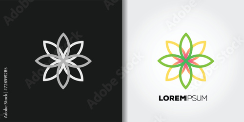 elegant flower logo set