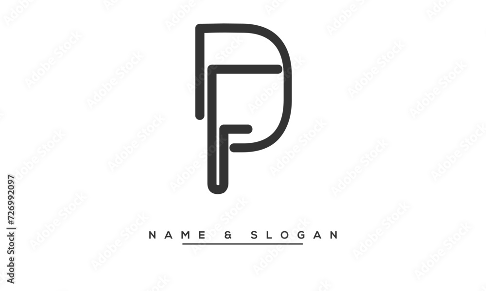 FD, DF, F, D Abstract Letters Logo Monogram FD, DF, F, D Abstract Letters Logo Monogram