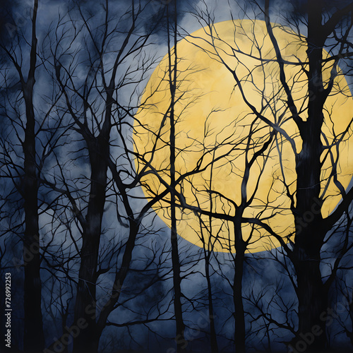Moonglow Over Wilderness: An Abstract Artistic Representation Inspired by E.E Cummings' Wilderness