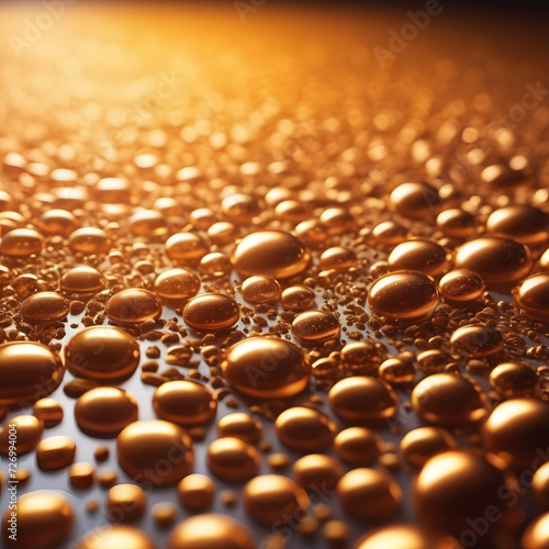water drops on golden surface