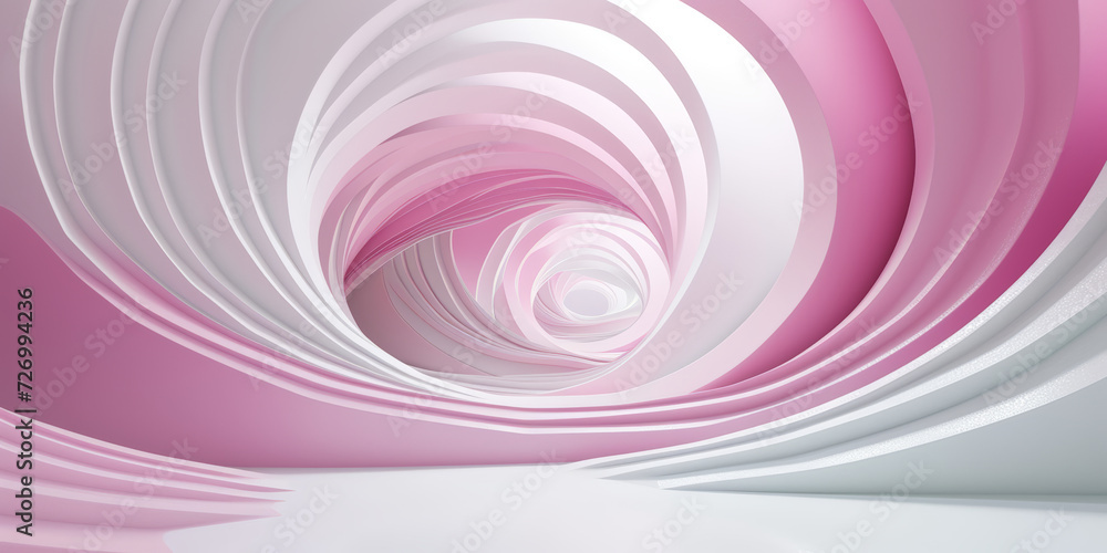 Pink and White Abstract Swirl: A mesmerizing 3D rendered abstract tunnel with smooth curves in soft pink and white hues. Great for backgrounds, wallpapers, and modern design projects. Pink and White Abstract Swirl: A mesmerizing 3D rendered abstract tunnel with smooth curves in soft pink and white hues. Great for backgrounds, wallpapers, and modern design projects.