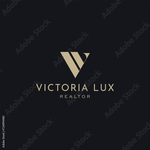 Initial VL LV letter, Vector Luxury Monogram Gold for Real Estate Consulting Boutique Logo Design.