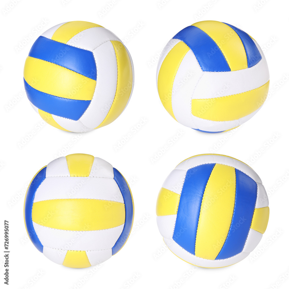 Volleyball ball isolated on white, different sides