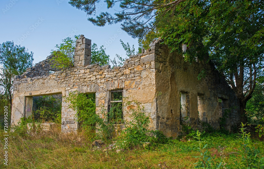 A building in a small abandoned village in Vodenica near Brestovac in the Bosanski Petrovac municipality, Una-Sana Canton, Federation of Bosnia and Herzogovina