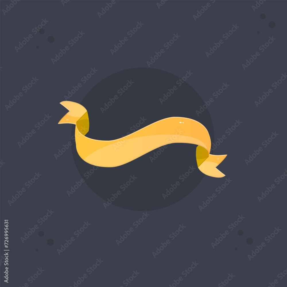 Glossy Yellow Deformed Down And Up Arc Ribbon Isolated Vector Glossy Yellow Deformed Down And Up Arc Ribbon Isolated Vector