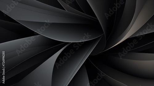 Elegant Black Petal Swirl. Sleek black layers swirling into a petal-like formation.