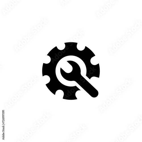 Build and construction icon element. Vector illustration. build icon vector. Tools vector wrench icon. Spanner logo design element. Construction Icons Set on White Background. photo