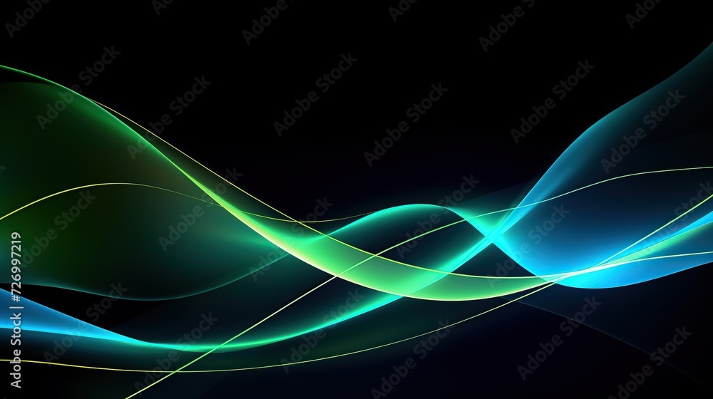 Naklejka premium Blue green waves abstract background