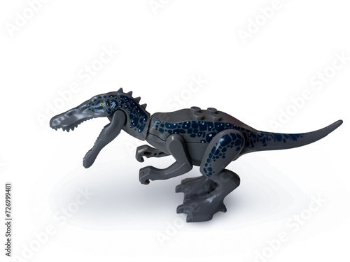 Suchomimus dinosaur and Dilophosaurus (Male) is a carnivore genus of theropod dinosaur that lived during the Early Jurassic, Dilophosaurus isolated on white background with a clipping path