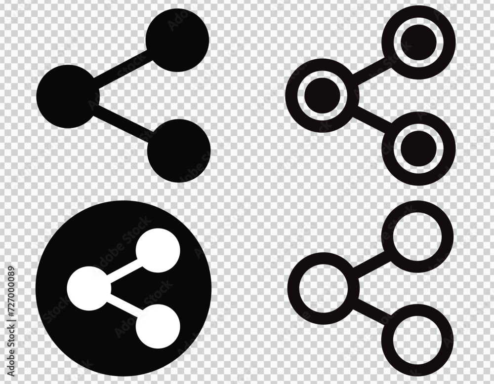Connect, data sharing, link symbol, network share, share icon button set. Social communication interface logo sign. Vector illustration icon. Isolated on white background. Connect, data sharing, link symbol, network share, share icon button set. Social communication interface logo sign. Vector illustration icon. Isolated on white background.