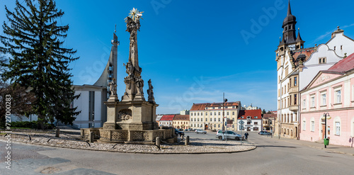 Dukelske namesti town square in Hutsopece town in Czech republic photo