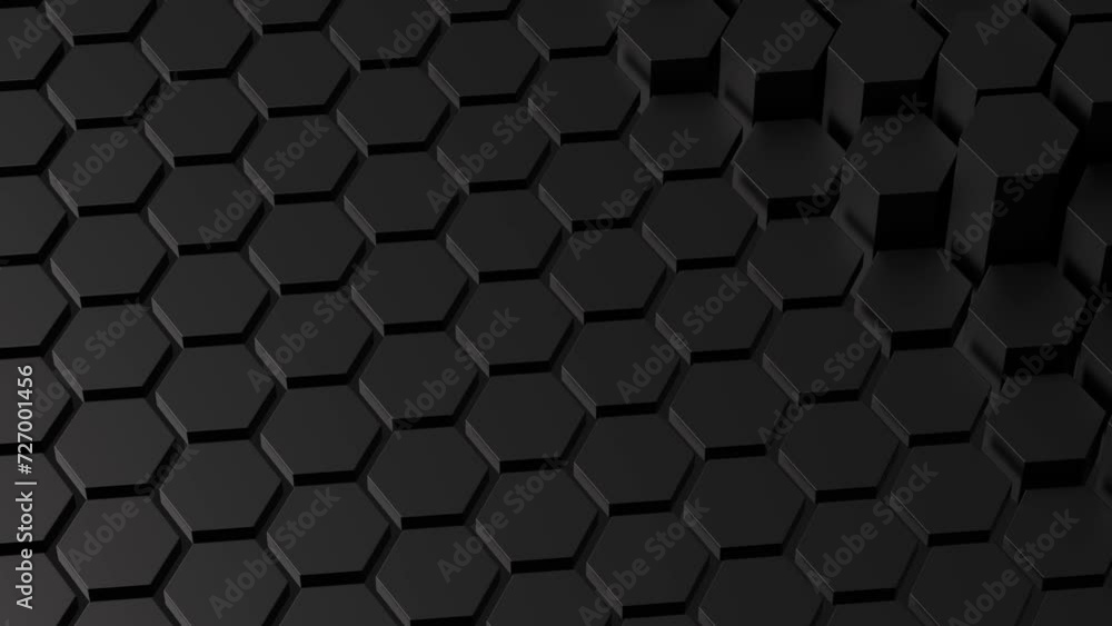 Abstract black honeycomb. Abstract Hexagonal Diamonds. Modern template for documents, reports and presentations. Sci-Fi Futuristic. 3d animation Loop of 4K Abstract black honeycomb. Abstract Hexagonal Diamonds. Modern template for documents, reports and presentations. Sci-Fi Futuristic. 3d animation Loop of 4K