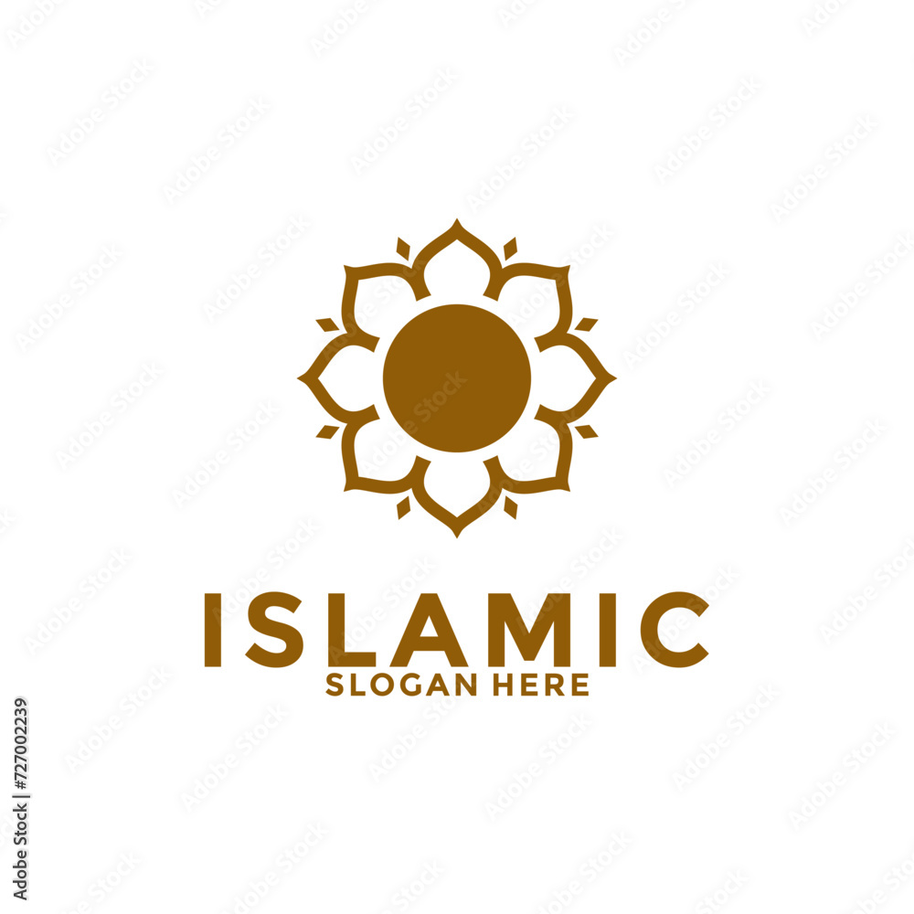 Fototapeta premium Abstract premium luxury logo design, Flower Ornament Islamic Logo design vector template