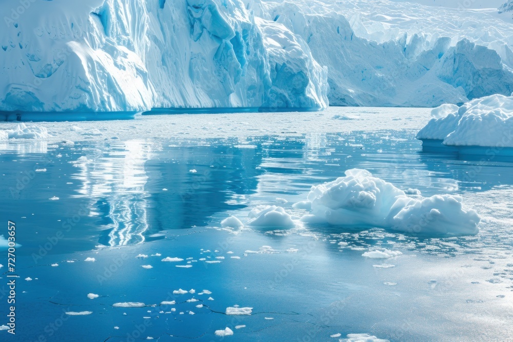 Polar glaciers are melting Concept of global warming and climate change