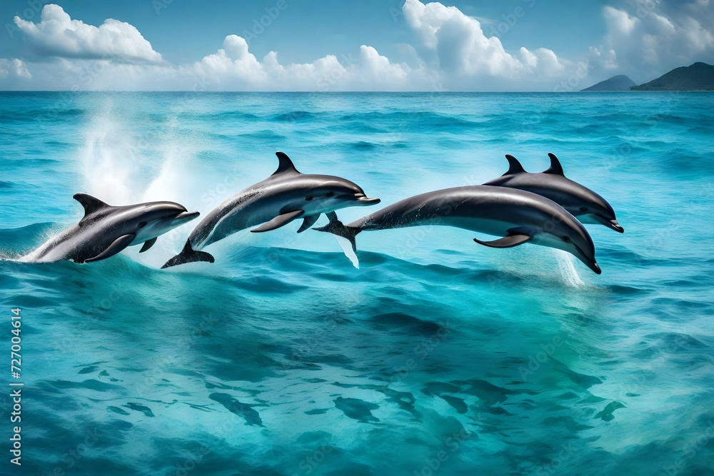 Fototapeta premium dolphins in the sea