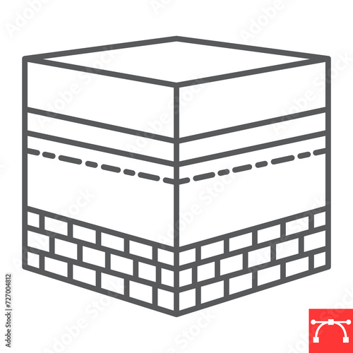 Mecca line icon, Ramadan and Islamic, makkah vector icon, vector graphics, editable stroke outline sign, eps 10.