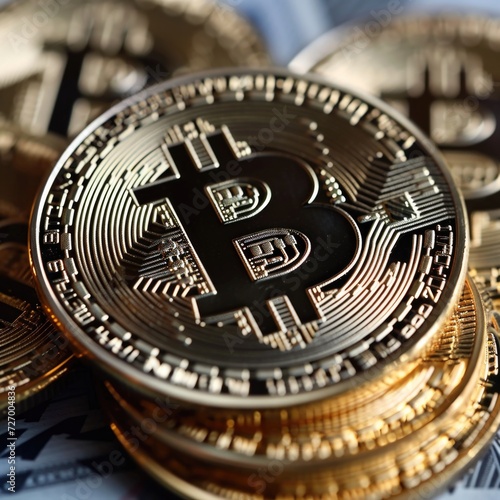Close up shot of bitcoin