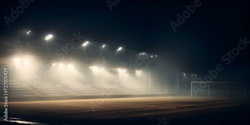 photo of a stadium at night with white smoke © Hamsyfr