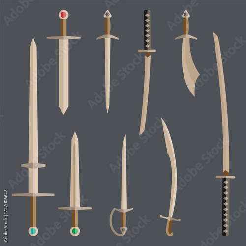 Set of swords flat style