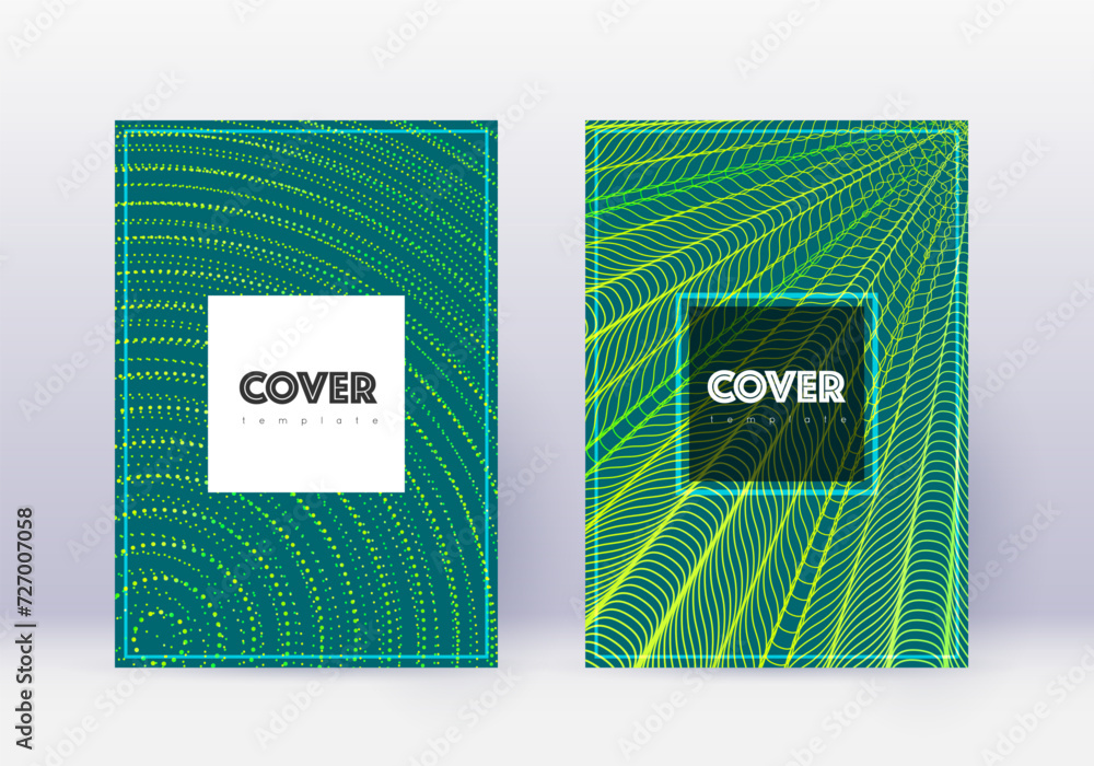Hipster cover design template set. Green abstract Hipster cover design template set. Green abstract