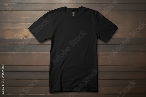 plain t-shirt mockup blank design black shirt on gray background 3D illustration 