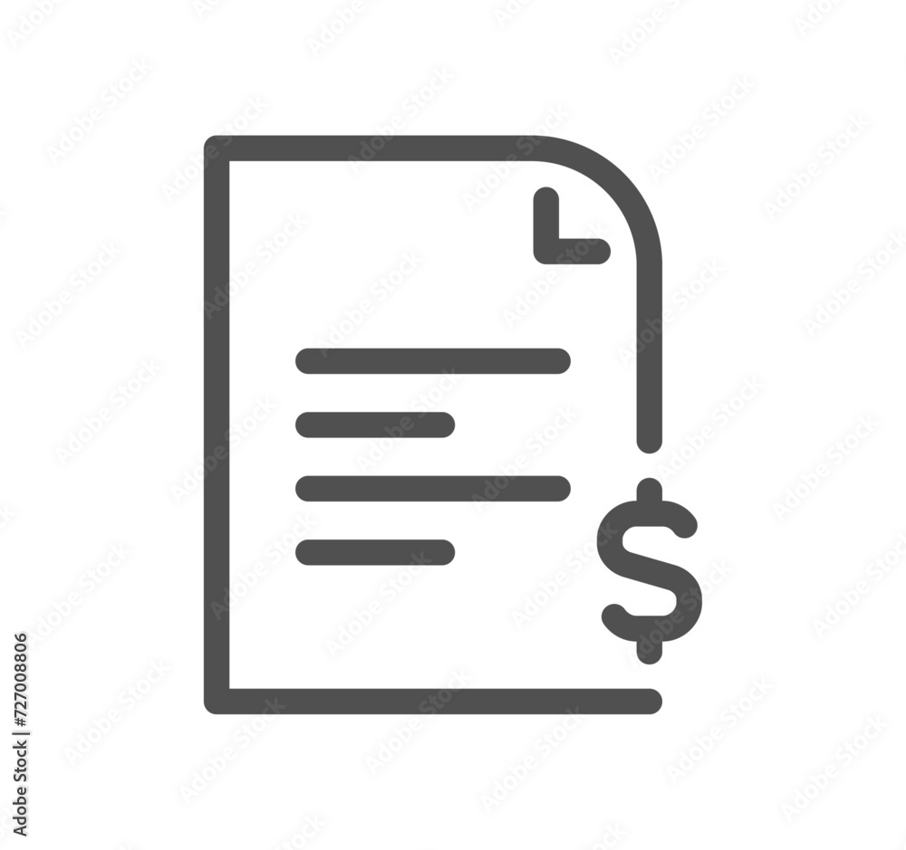 Invoice related icon outlne and linear vector. Invoice related icon outlne and linear vector.