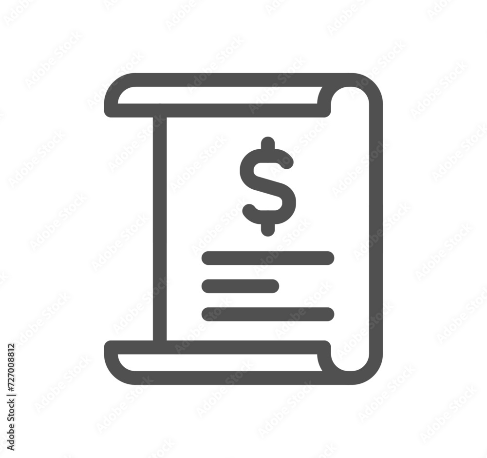 Invoice related icon outlne and linear vector.