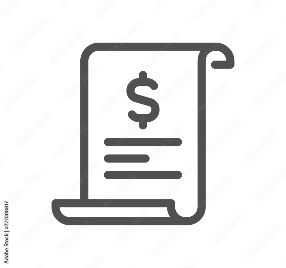 Invoice related icon outlne and linear vector. Invoice related icon outlne and linear vector.