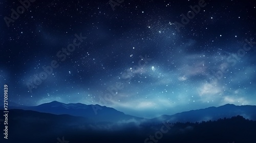 landscape starry sky, mountains in the background, nature, night, stars, astrophoto