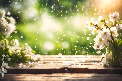 spring in the garden and rain © qaiser