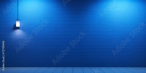 Blue background abstract wall studio room  blue wall in an empty room with concret   