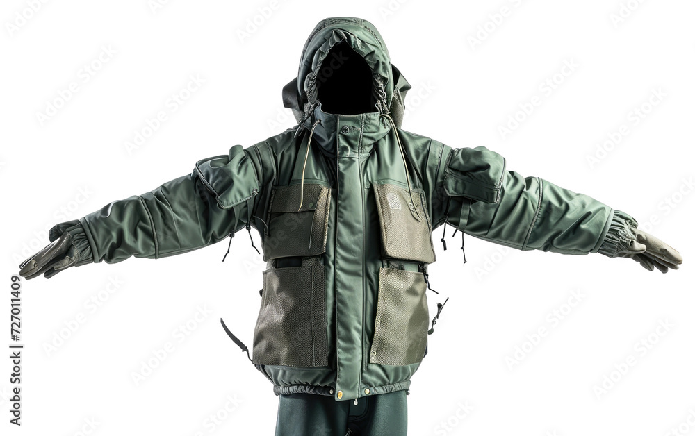 Green jacket Isolated on transparent background.