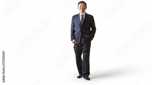 Confident Professional Successful Asian Coperate Business Man Waring Suite Isolated on White Background photo