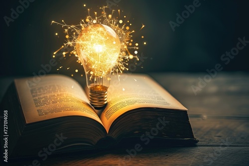 light bulb in a book photo