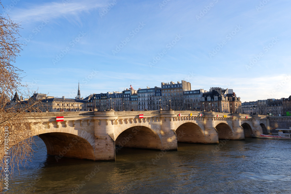 Pont Neuf bridge in the 1st arrondissement of Paris city