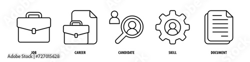 Set of Weight, Calendar, Online Work, Expert, Conference icons, a collection of clean line icon illustrations with editable strokes for your projects