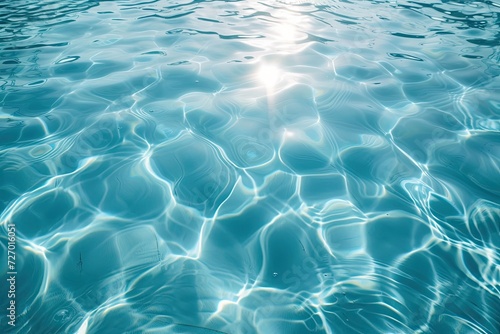 blue surface of a swimming pool