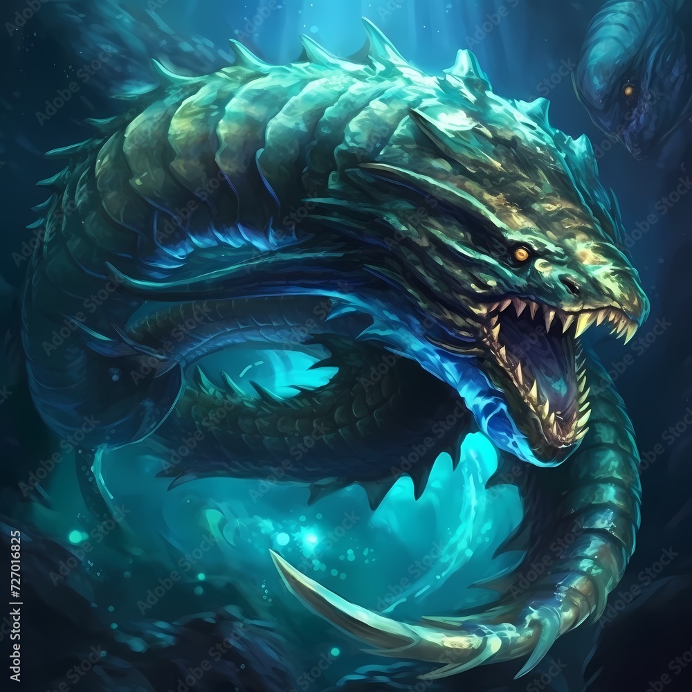 Fierce Sea Serpent Illustration