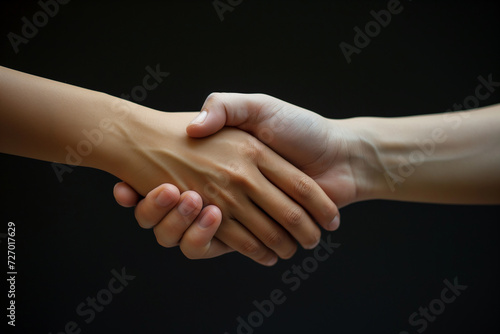 Human Connection - Handshake in Black and White