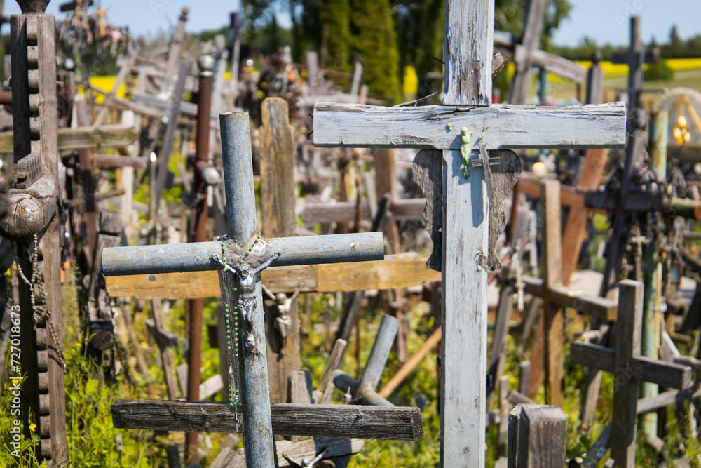 Hill of Crosses, a shrine and tourist attraction in Lithuania and a place of pilgrimage Hill of Crosses, a shrine and tourist attraction in Lithuania and a place of pilgrimage