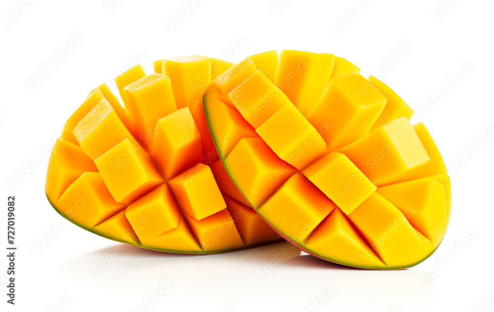 Sliced mango isolated on white background Sliced mango isolated on white background