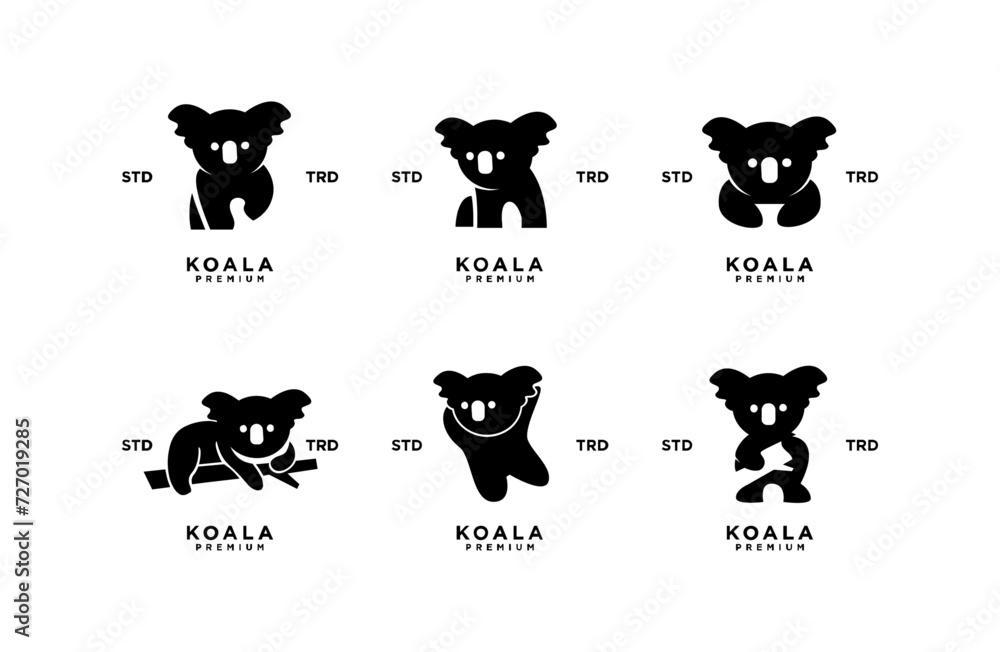 Obraz premium koala logo icon design template vector with modern illustration concept style 